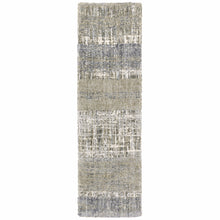 Grey And Ivory Abstract Lines  Runner Rug - 2' x 8'