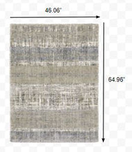 Grey And Ivory Abstract Lines  Runner Rug - 2' x 8'