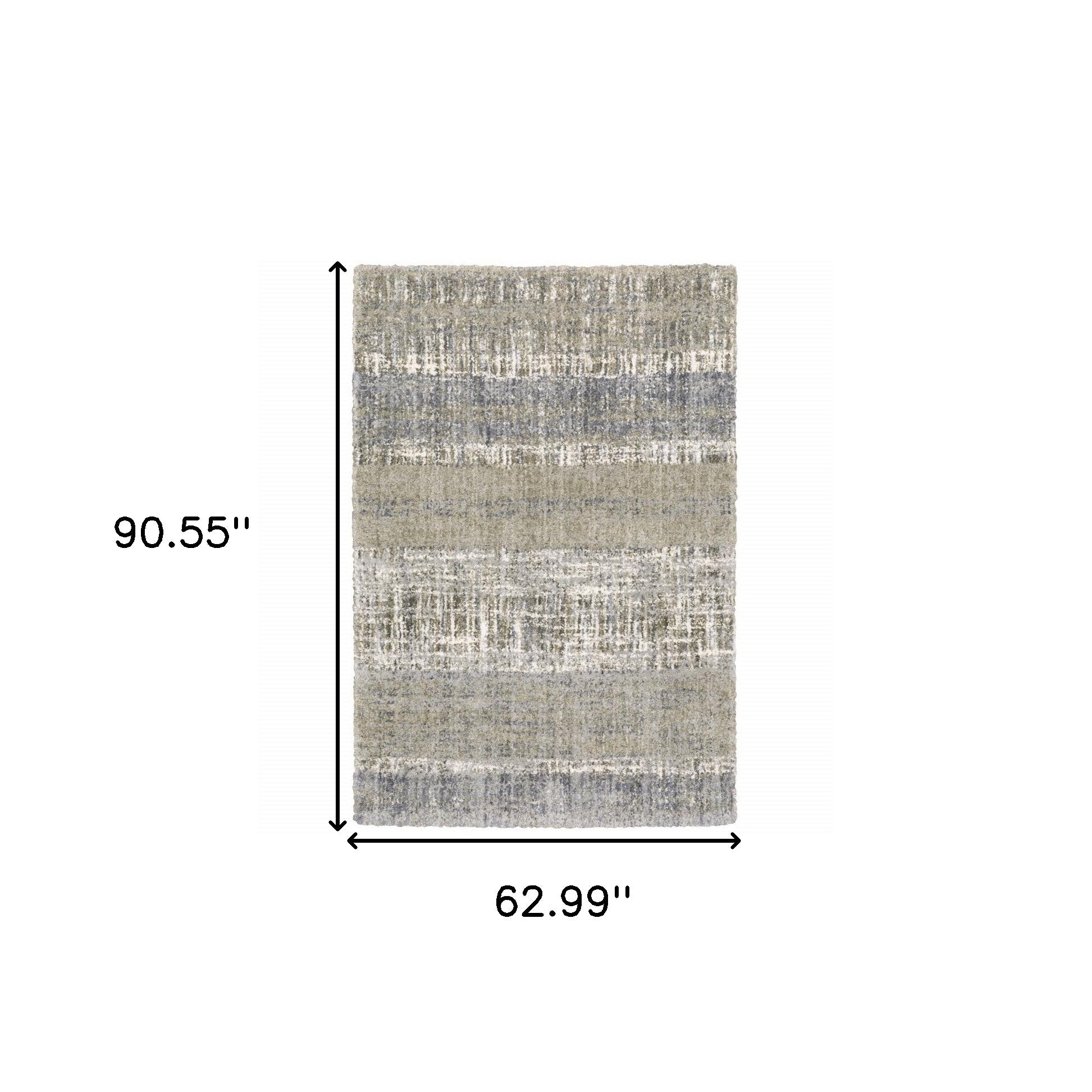 Grey And Ivory Abstract Lines  Runner Rug - 2' x 8'