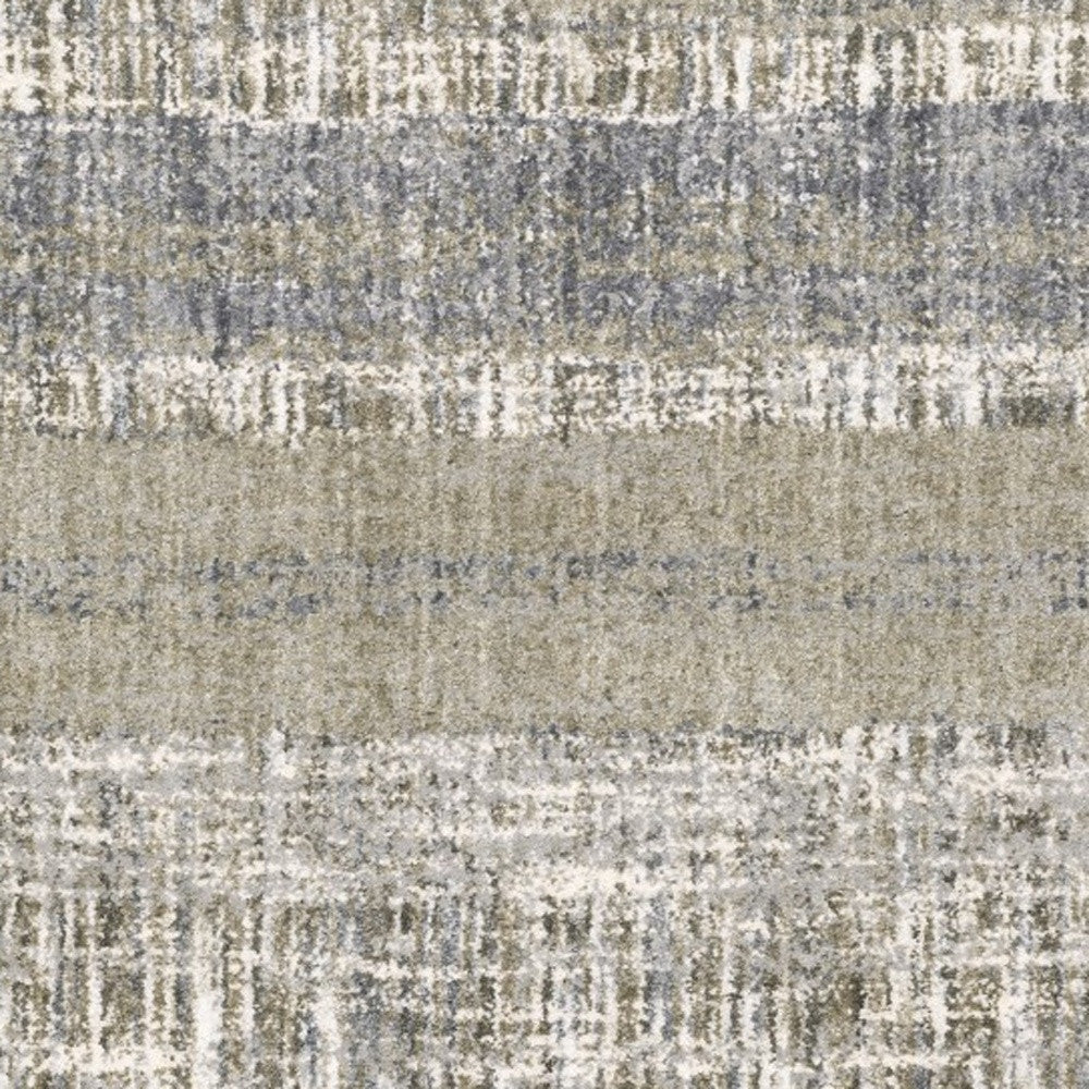 Grey And Ivory Abstract Lines  Runner Rug - 2' x 8'