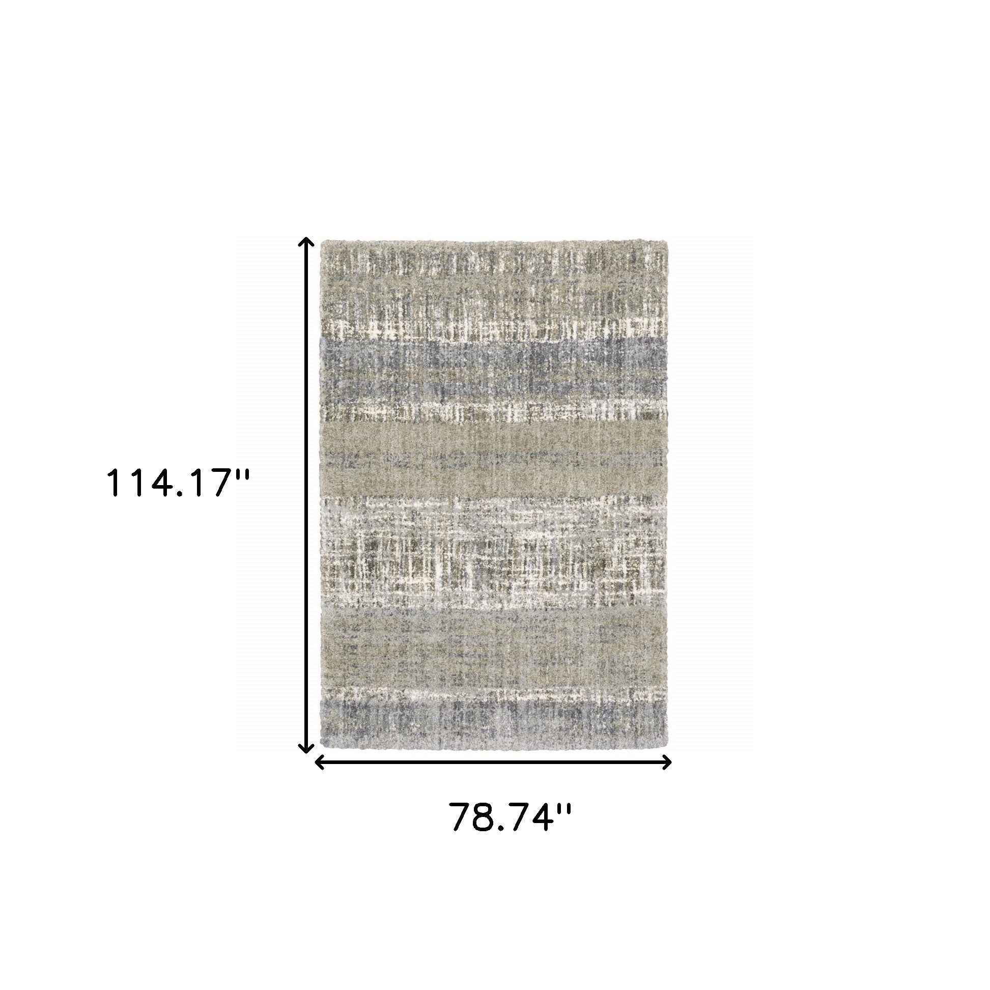 Grey And Ivory Abstract Lines  Runner Rug - 2' x 8'