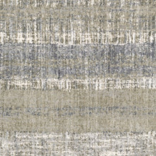 Grey And Ivory Abstract Lines  Runner Rug - 2' x 8'