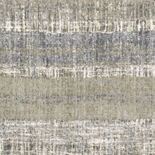 Grey And Ivory Abstract Lines  Runner Rug - 2' x 8'