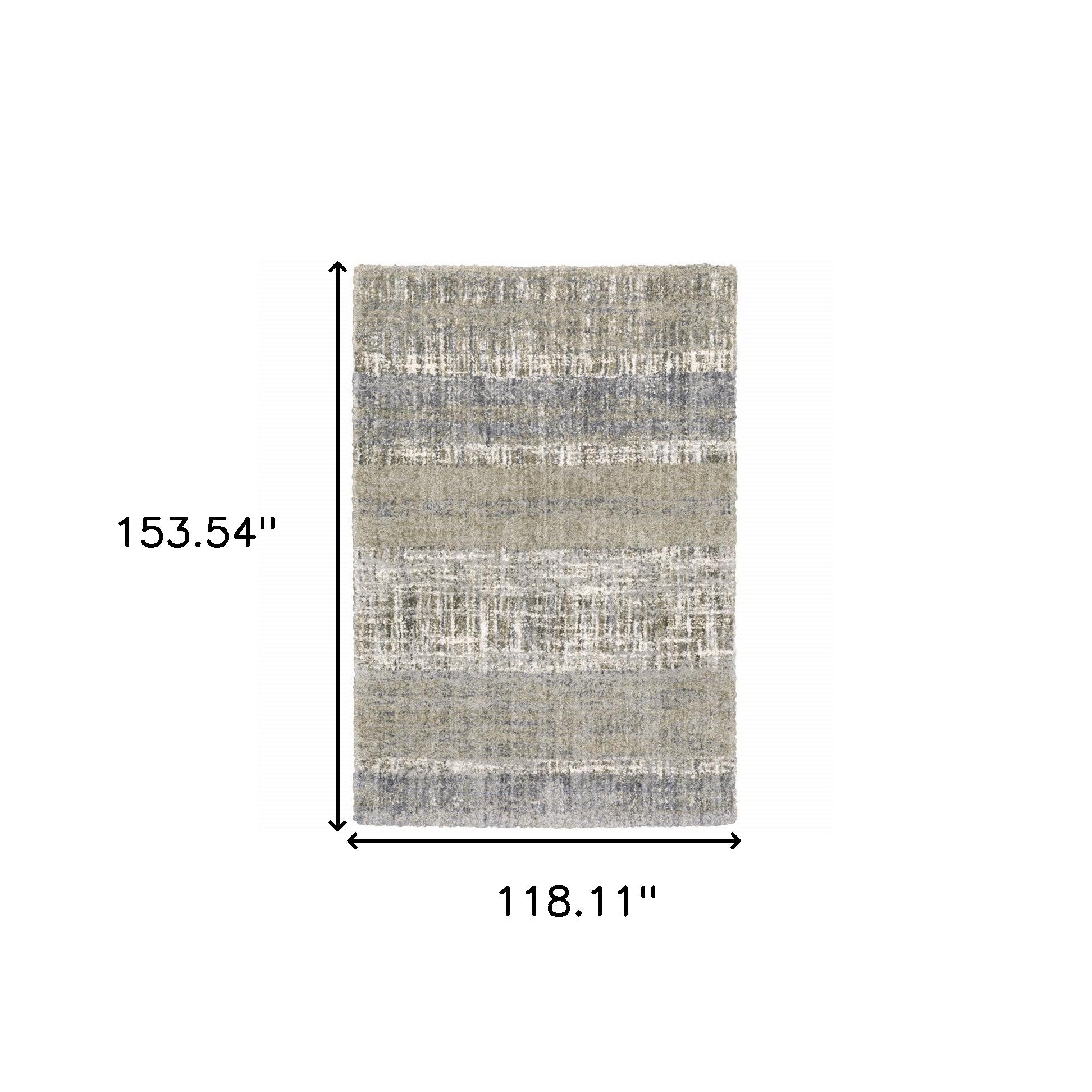 Grey And Ivory Abstract Lines  Runner Rug - 2' x 8'