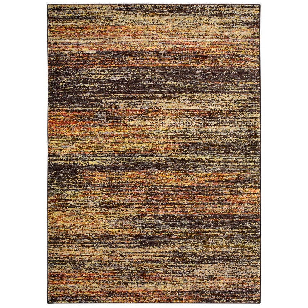 2'X8' Gold And Slate Abstract Runner Rug