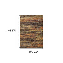 2'X8' Gold And Slate Abstract Runner Rug