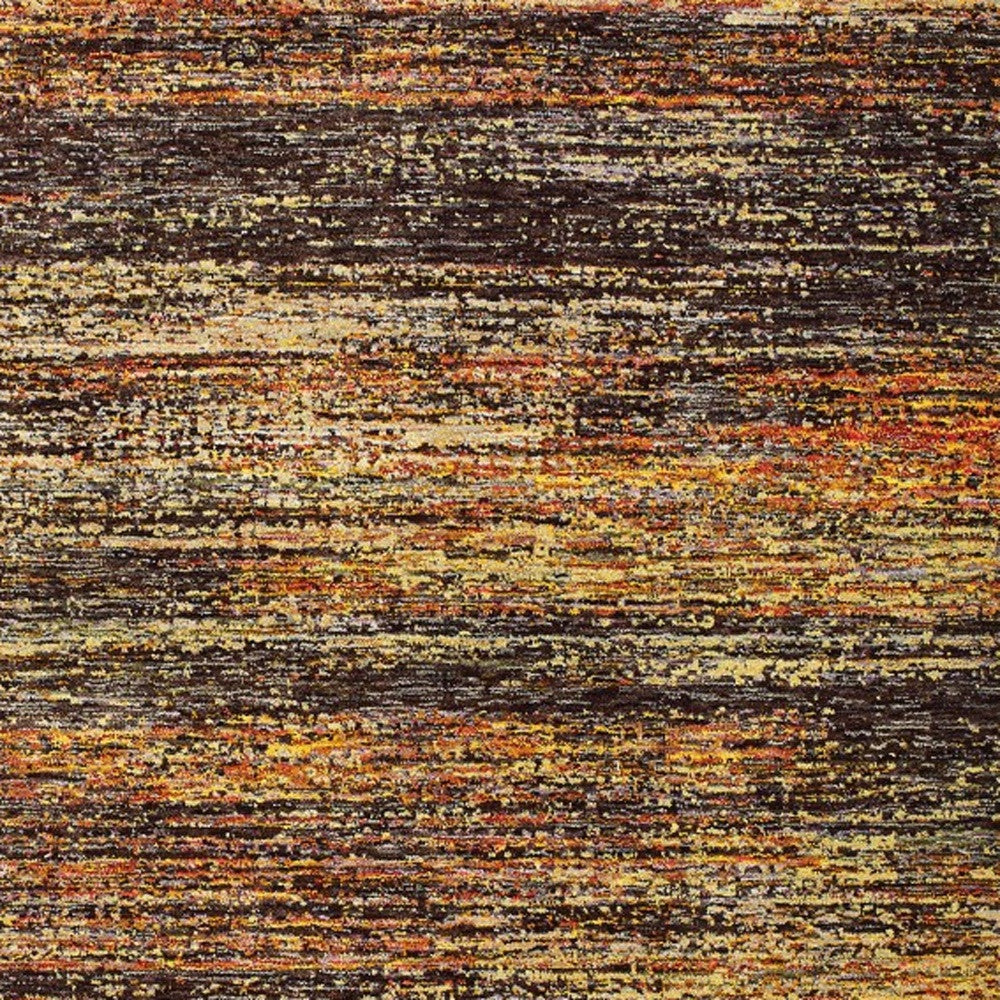 2'X8' Gold And Slate Abstract Runner Rug
