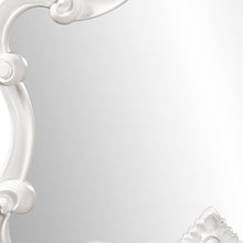 White Baroque Shape Ornate Mirror