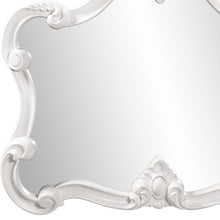 White Baroque Shape Ornate Mirror