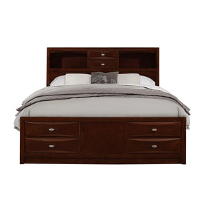Solid Wood Espresso Linenno Bed