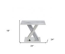 Elegant Marble Glass Top End Table