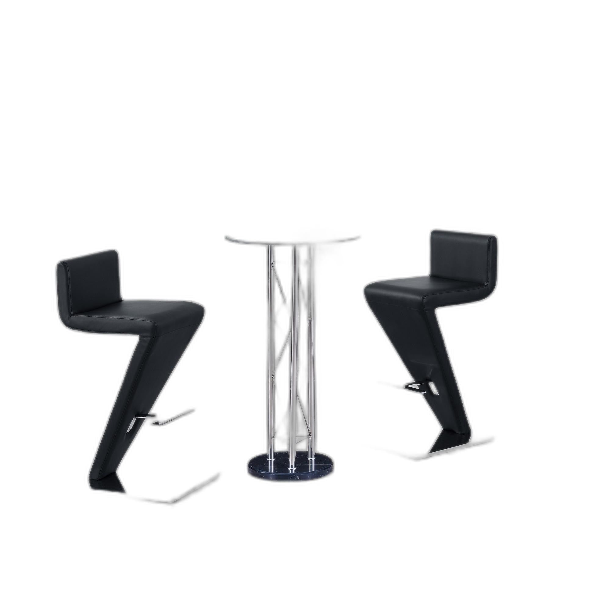 Mesa de bar con tapa de cristal cromado y metal plateado