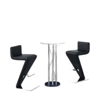 Mesa de bar con tapa de cristal cromado y metal plateado