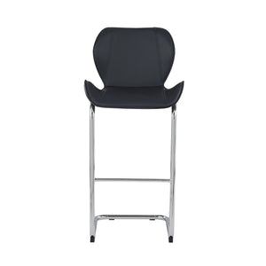 Modern Black Barstools With Chrome Legs Set Of 4