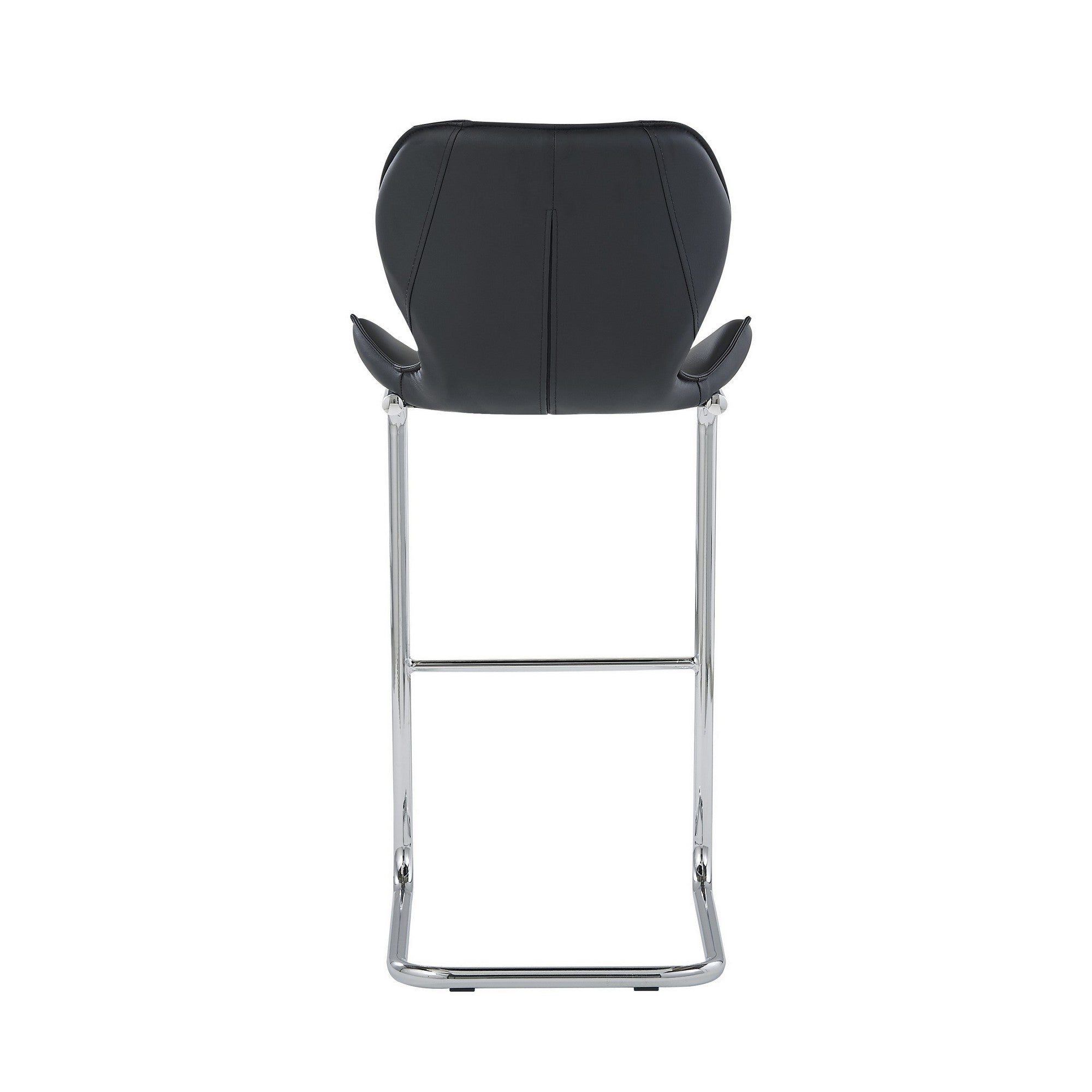 Modern Black Barstools With Chrome Legs Set Of 4