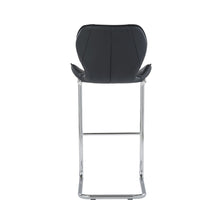 Modern Black Barstools With Chrome Legs Set Of 4