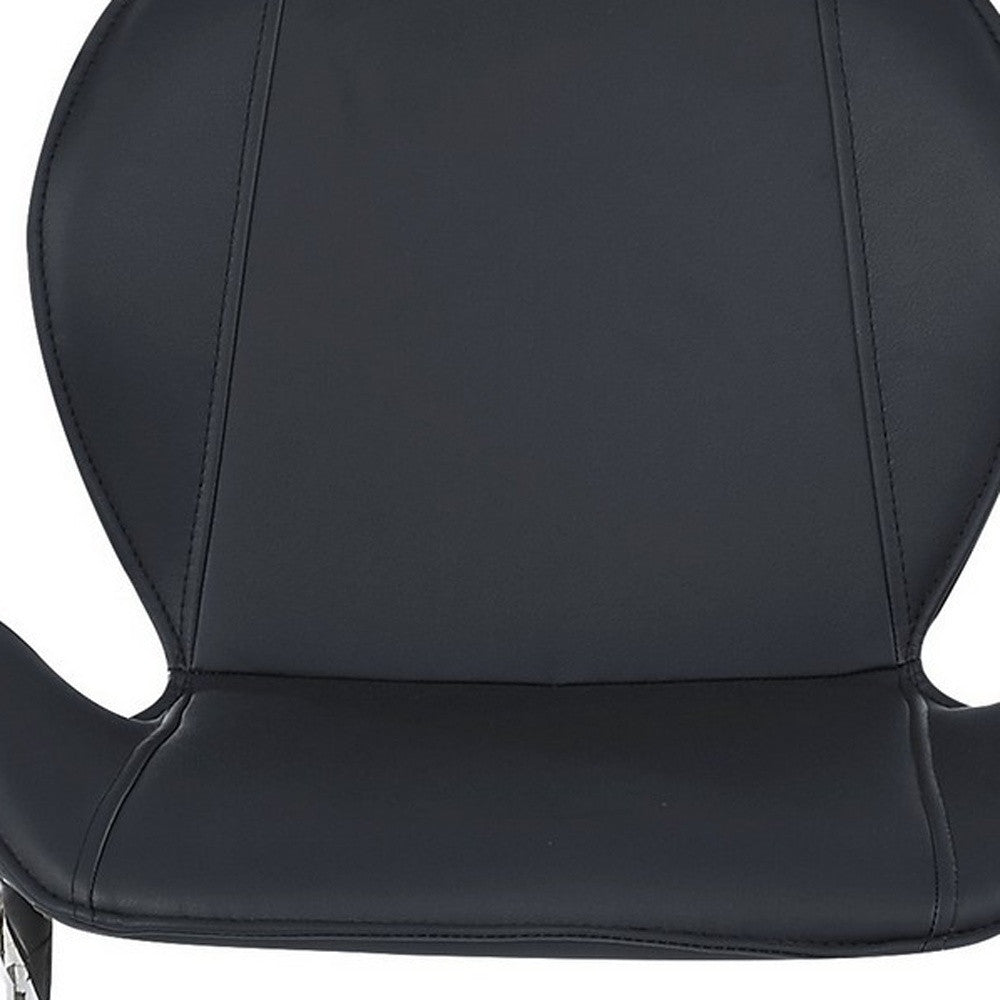 Modern Black Barstools With Chrome Legs Set Of 4