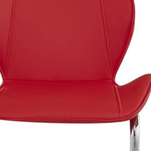 Set Of 4 Modern Red Barstools With Chrome Legs