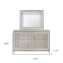 Champagne Toned Dresser With Tapered Acrylic Legs And 2 Jewelry Drawers