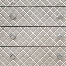 Champagne Toned Dresser With Tapered Acrylic Legs And 2 Jewelry Drawers