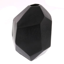 Modern Dark Charcoal Finish Faceted Metal Vase