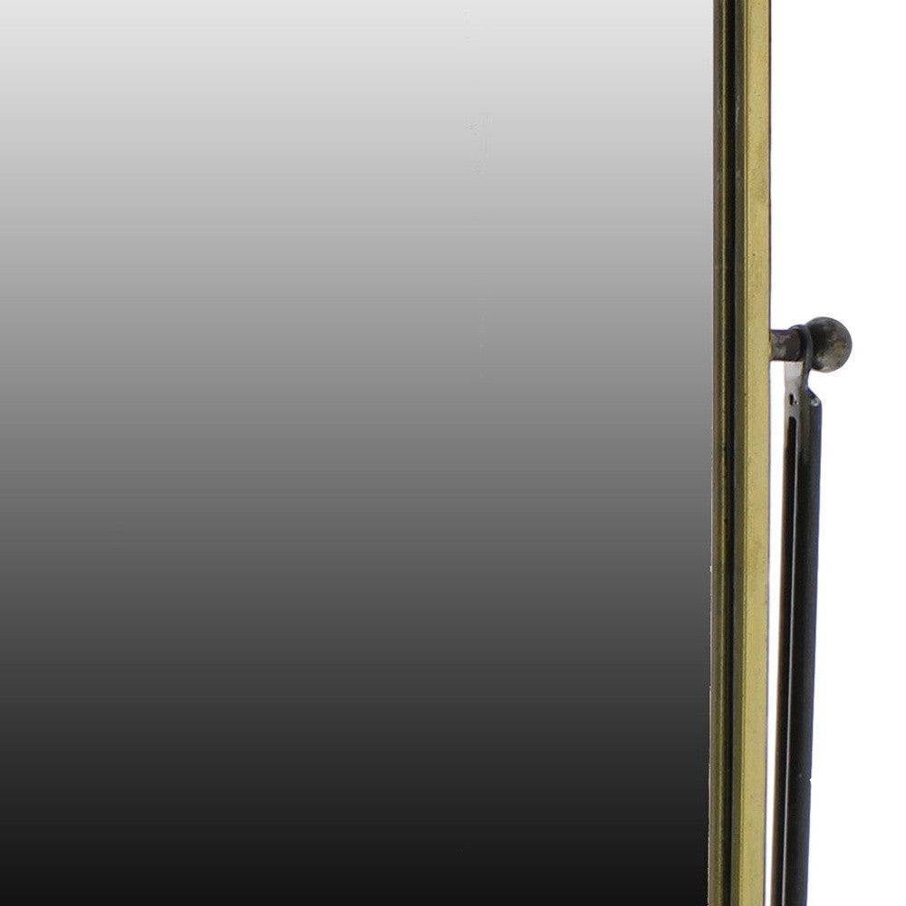 Espejo de tocador rectangular dorado rústico