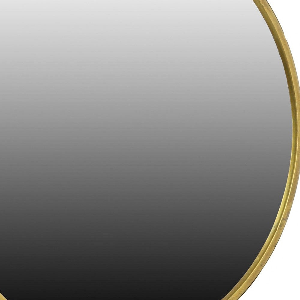 Aplique de espejo redondo dorado rústico