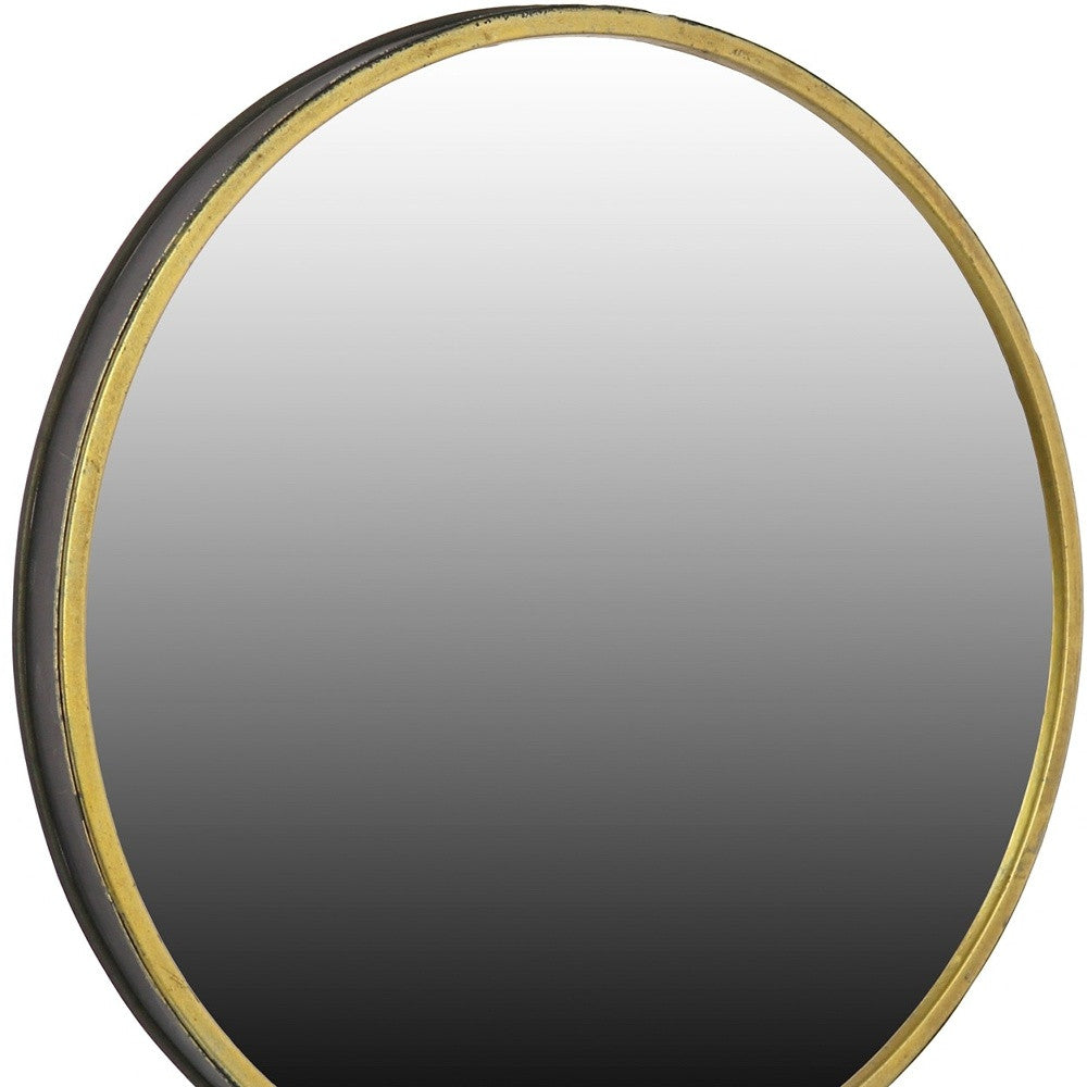 Aplique de espejo redondo dorado rústico