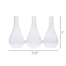 Trio Set Of Three Joined Glass Posy Vases