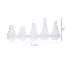 Quintuplet Set Of Five Joined Glass Vases