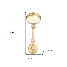 Brushed Gold Finish Drink Size Accent Table