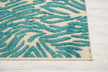 3' X 4'  Aqua Abstract Indoor Outdoor Area Rug