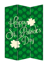 Separador de ambientes de arte irlandés reversible de tres paneles