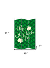 Separador de ambientes de arte irlandés reversible de tres paneles