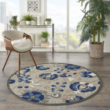 2’ x 12’ Natural and Blue Indoor Outdoor Runner Rug