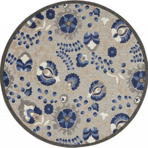 2’ x 12’ Natural and Blue Indoor Outdoor Runner Rug