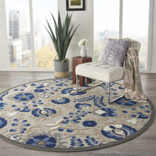 2’ x 12’ Natural and Blue Indoor Outdoor Runner Rug
