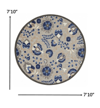 2’ x 12’ Natural and Blue Indoor Outdoor Runner Rug