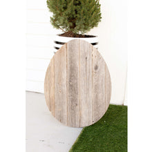 Huevo grande de madera gris de granja rústica de 18 