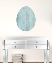 Huevo grande de madera turquesa de granja rústica de 24