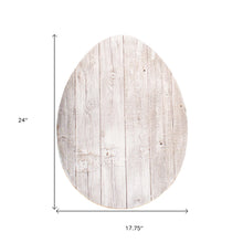 Huevo grande de madera blanca rústica de 24