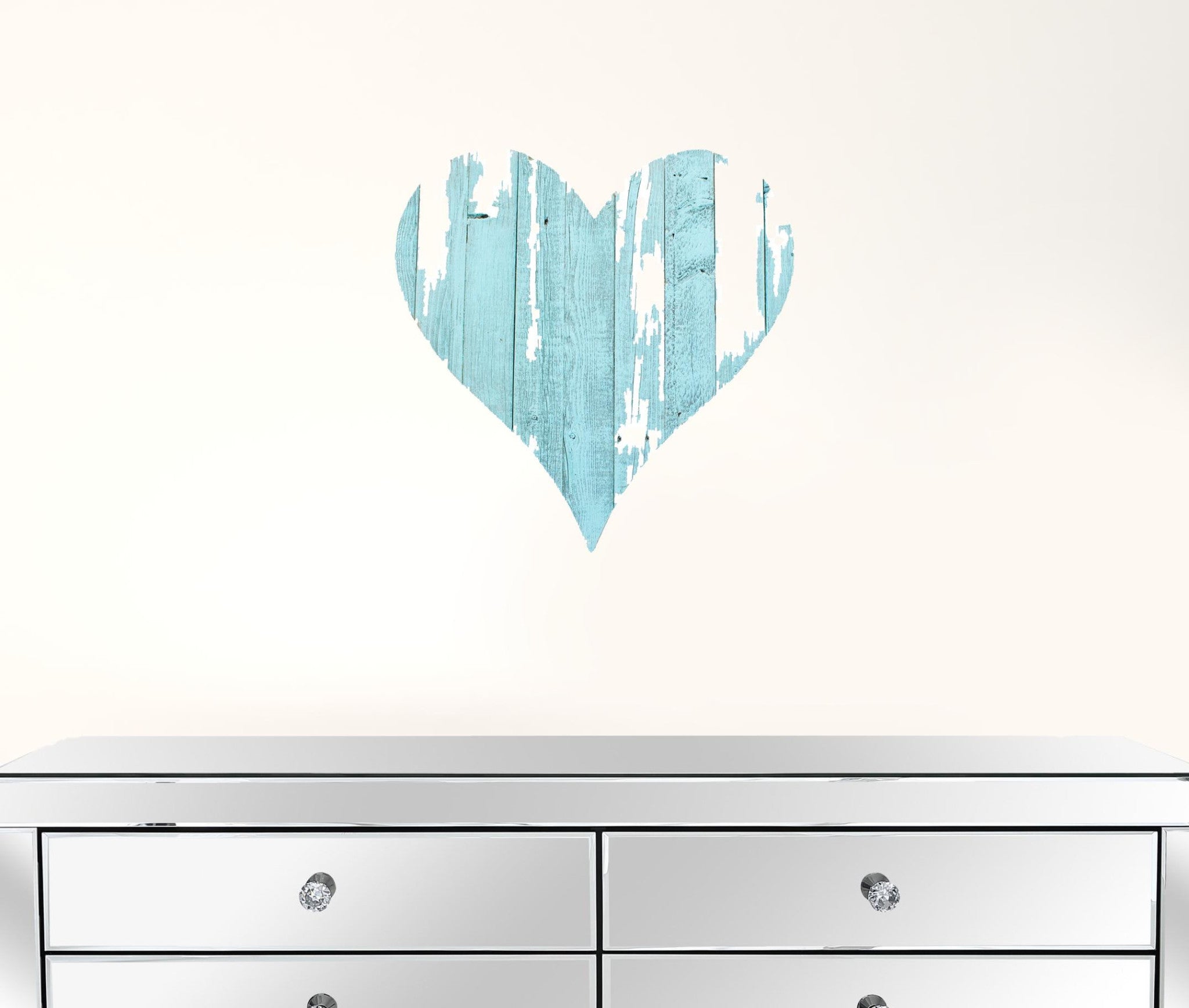 Corazón de madera grande turquesa de granja de 12"