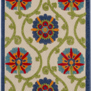 2’ x 12’ Blue Vines Indoor Outdoor Runner Rugg