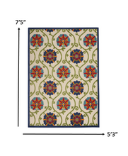 2’ x 12’ Blue Vines Indoor Outdoor Runner Rugg