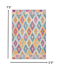 5’ X 7’ Multicolor Ogee Pattern Area Rug