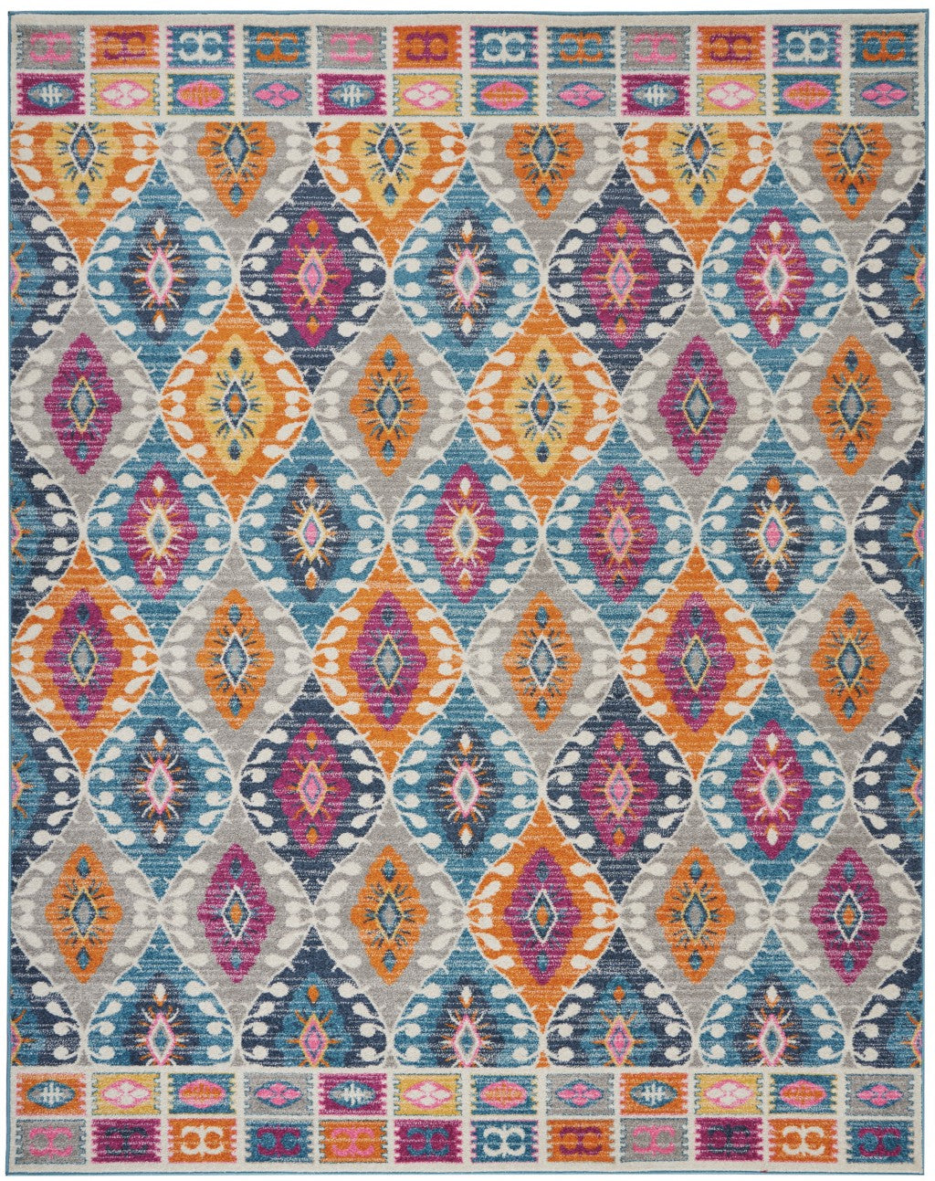 5’ X 7’ Multicolor Ogee Pattern Area Rug