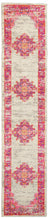 2’ X 6' Ivory And Fuchsia Distressed Runner Rug