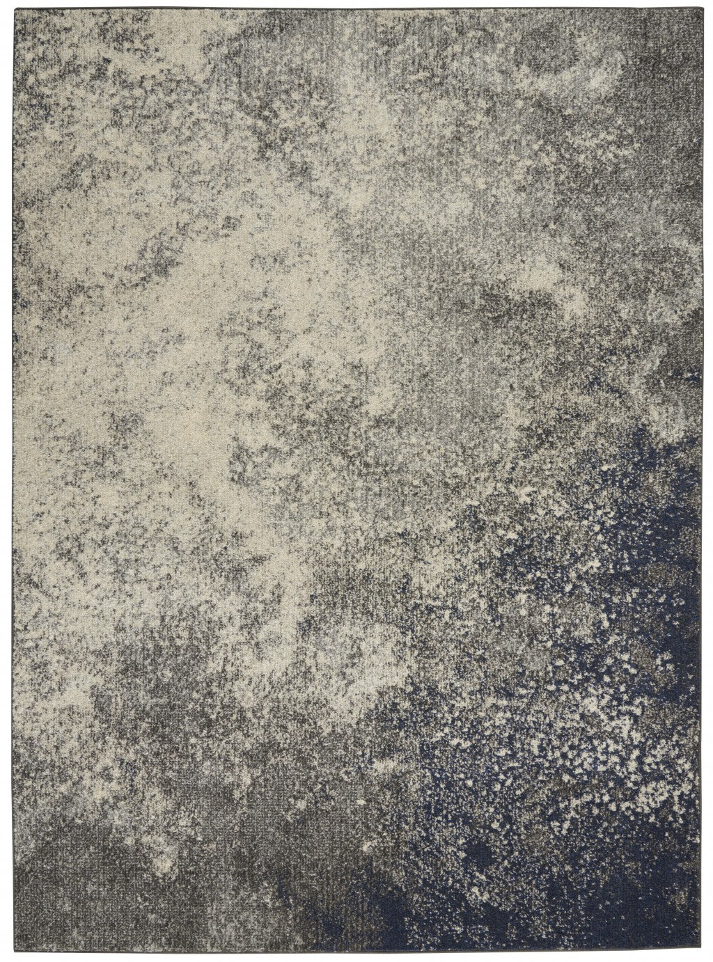 Charcoal And Ivory Abstract Area Rug - 4’ x 6’