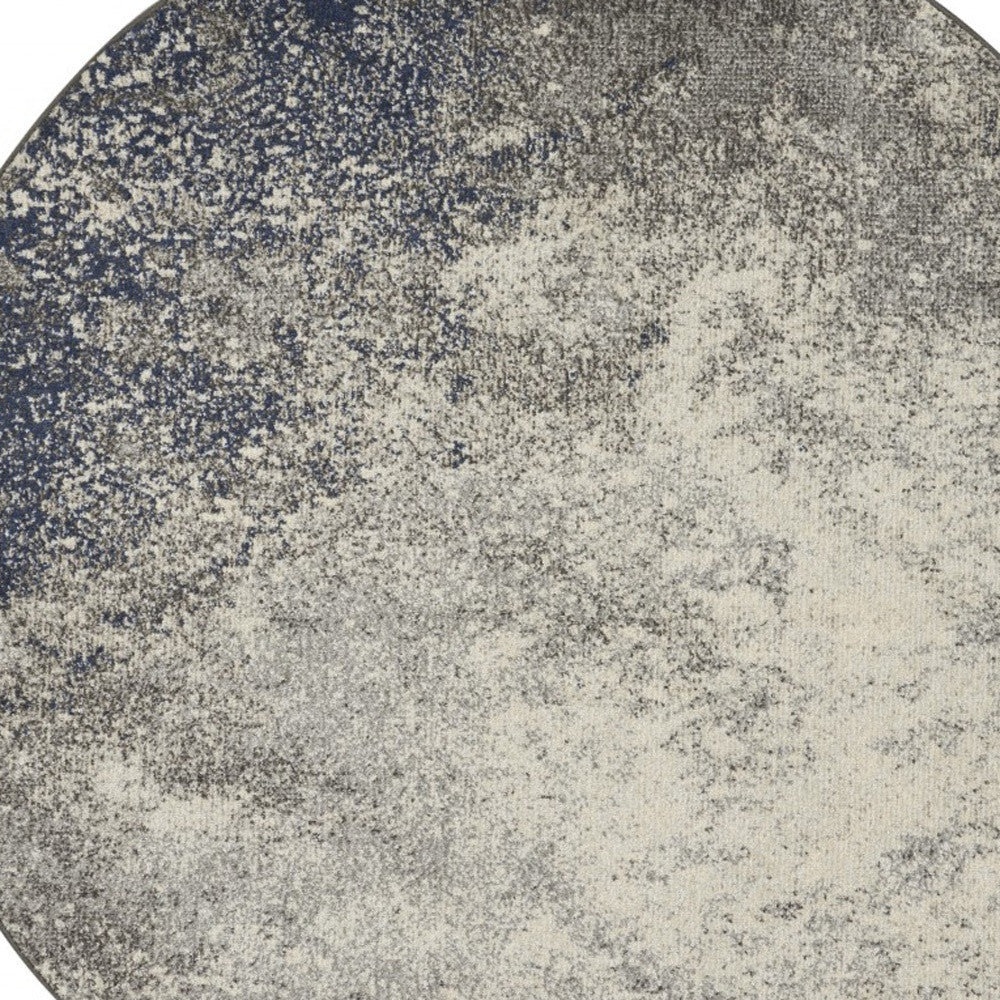 Charcoal And Ivory Abstract Area Rug - 4’ x 6’