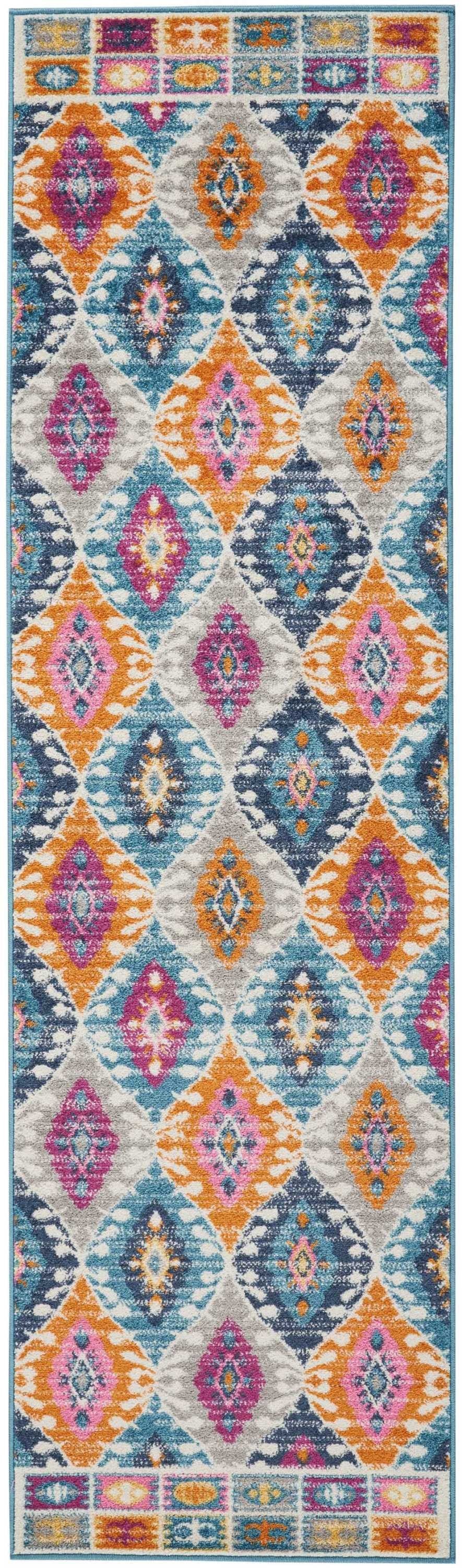 5’ X 7’ Multicolor Ogee Pattern Area Rug